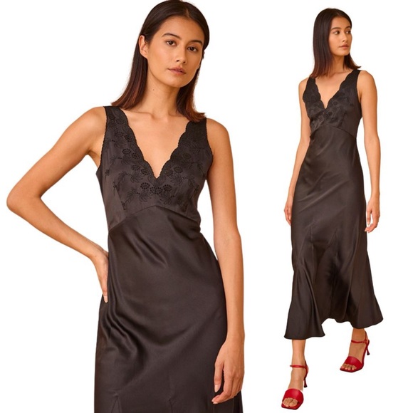 Hunter Bell Lulu Embroidered Satin Bias Gown Size 0 NWOT - Picture 3 of 14